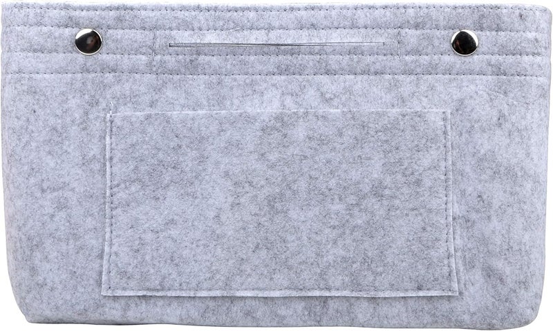 Vercord Felt Purse Tote Organizer Insert Divider Inside Handbag for Women Medium Light Grey - Image 1